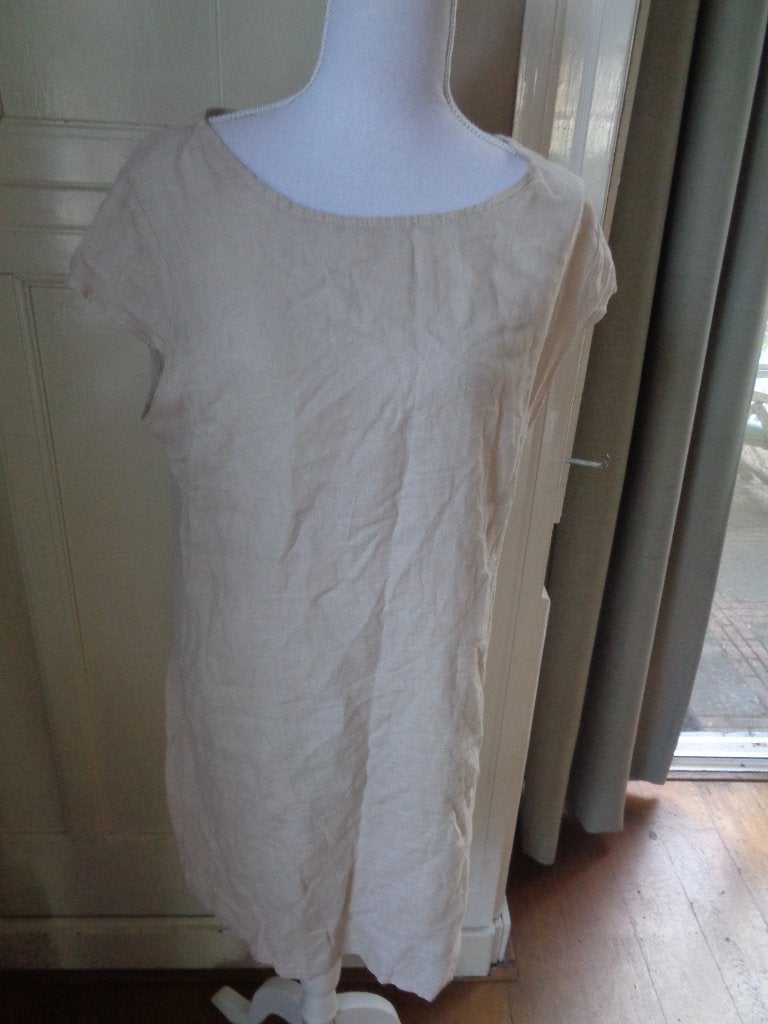 AZURI linnen jurk:mt L, Kleding | Dames, Beige, Maat 42/44 (L), Ophalen of Verzenden, Zo goed als nieuw