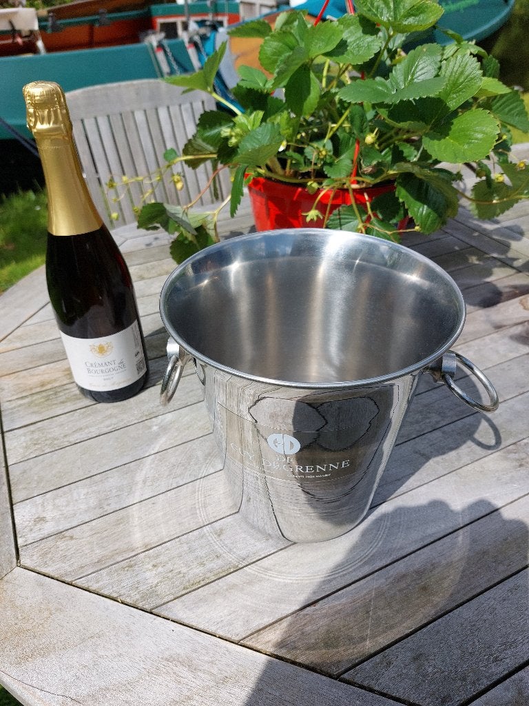 Guy Degrenne champagnekoeler / wijnkoeler NU € 32,=, Flessenkoeler, Zilver, Ophalen of Verzenden, Zo goed als nieuw