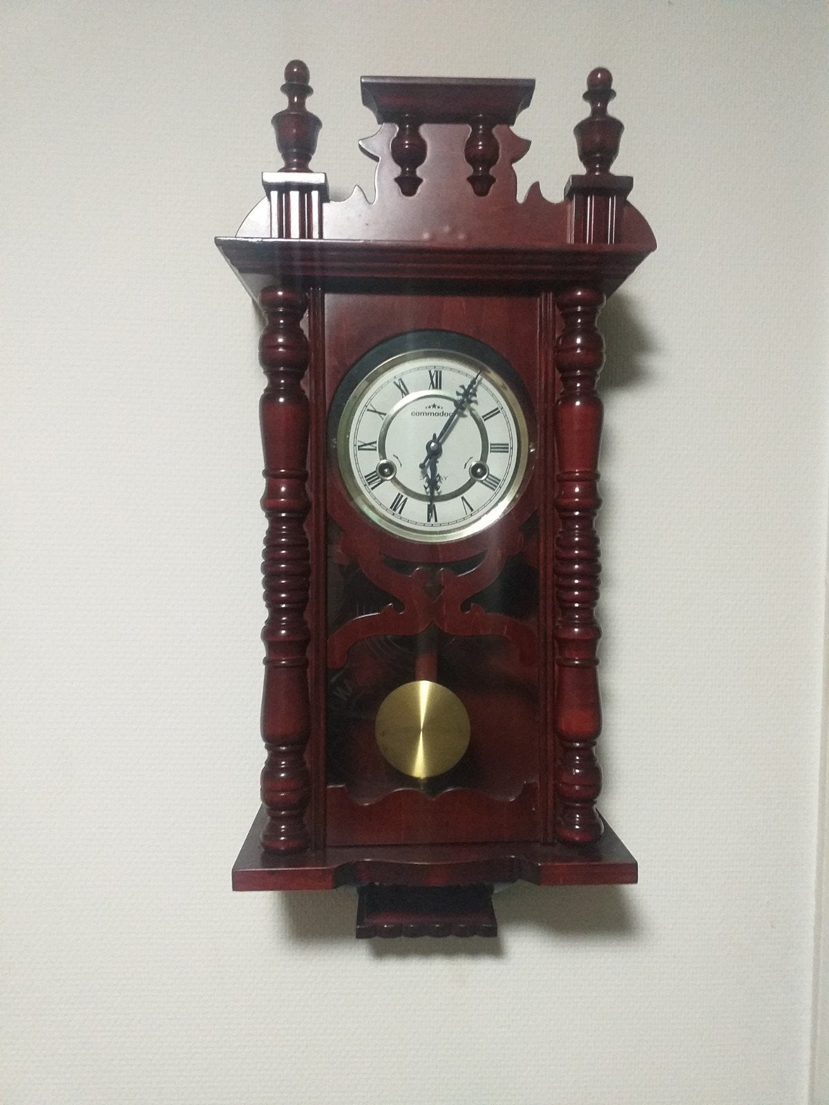 Antieke houten wandklok met slinger, Antiek en Kunst, Ophalen