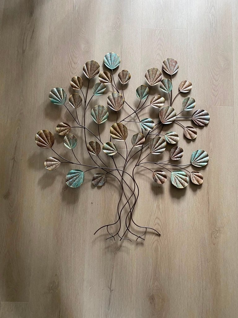 Wanddecoratie Tree of life, Ophalen, Metaal, 81 cm, Vintage