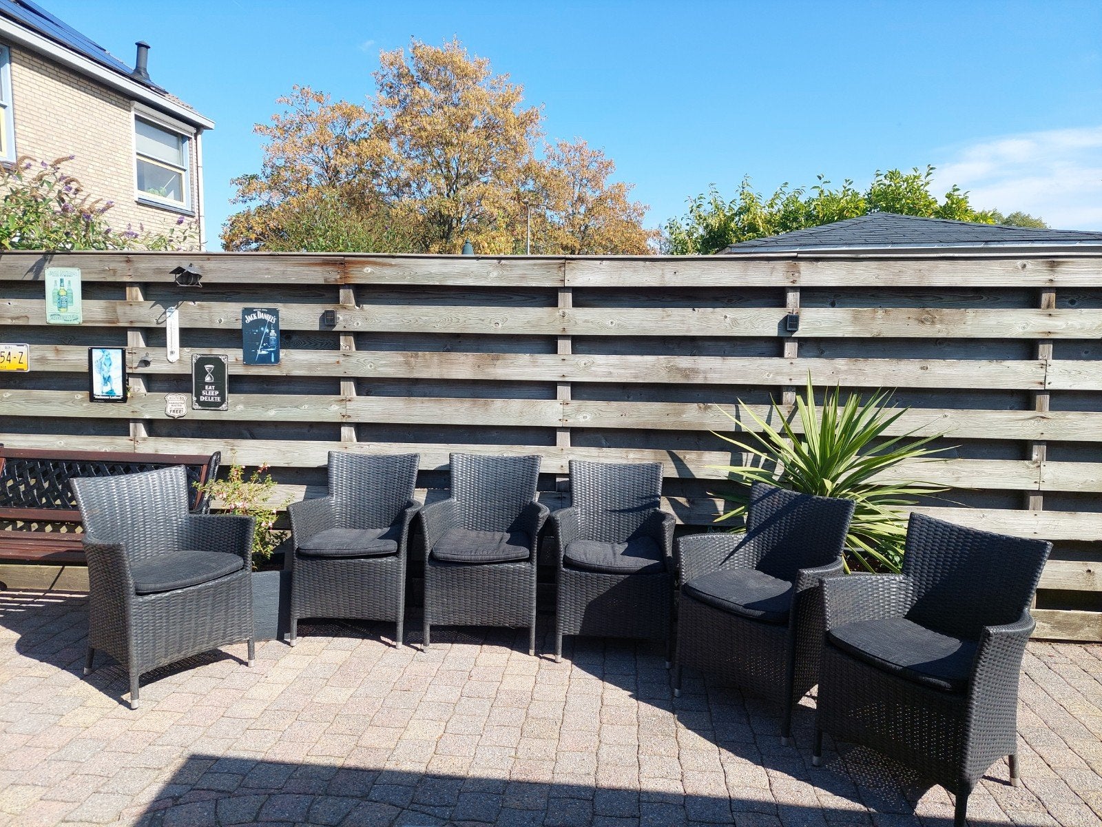 6x Wicker tuinstoelen met kussens -ln goede staat, Ophalen, Gebruikt, Wicker
