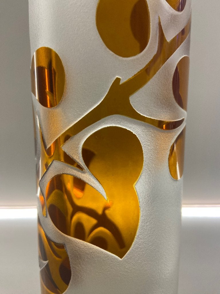 Zeldzame Zuurgeetste reliëfvaas – Christinenhütte (’60), Antiek en Kunst, Antiek | Glas en Kristal, Ophalen of Verzenden