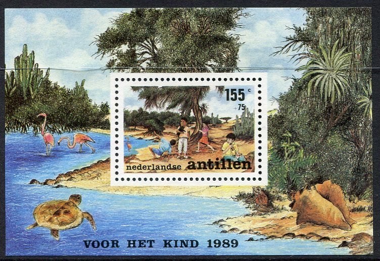 Nederlandse Antillen nvph nrs 925 Kinderzegels blok 1989, Verzenden, Postfris