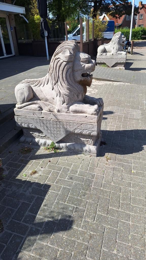 Leeuwen op sokkel, Tuin en Terras, Tuinbeelden, Ophalen of Verzenden