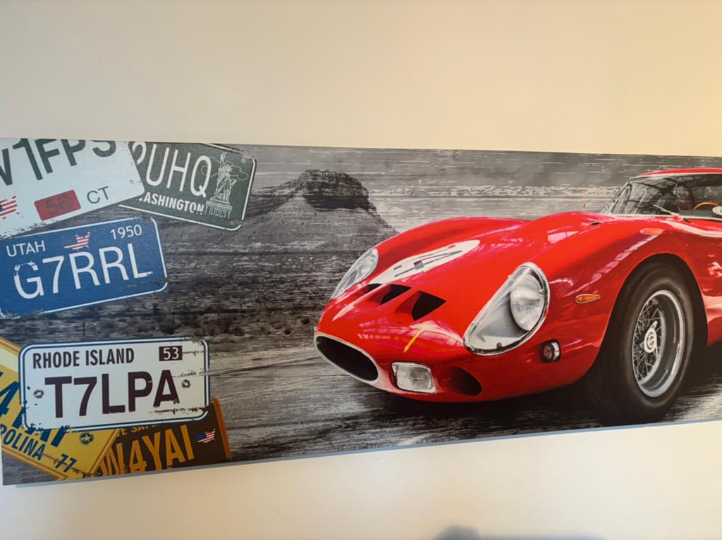 Te koop auto afbeeldingop canvas, Antiek en Kunst, Ophalen