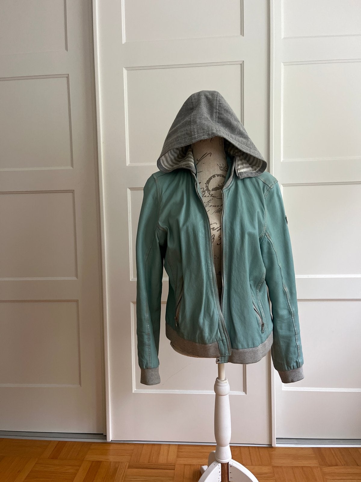 Gipsy leren jas aqua blauw maat XXL, Verzenden, Gedragen, Maat 46/48 (XL) of groter, Blauw