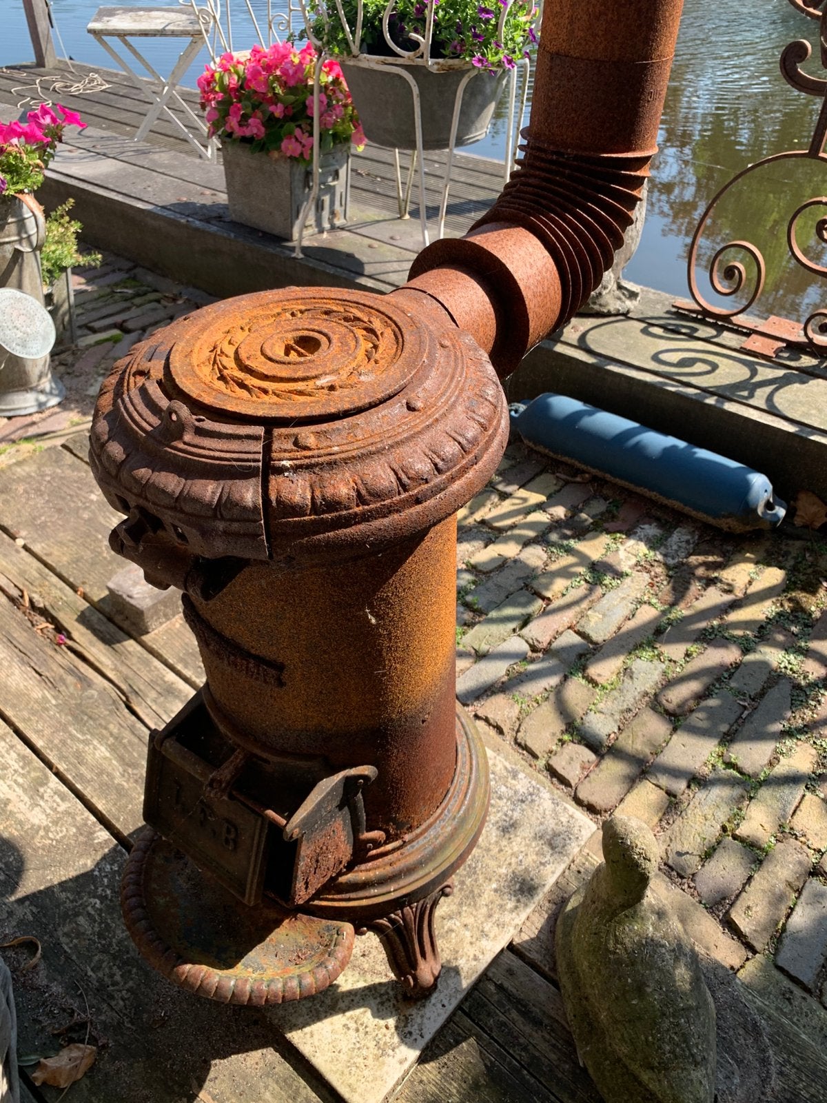 Antiek werkend potkacheltje te koop, Ophalen, Gebruikt
