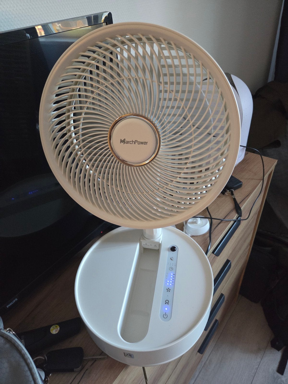 Opvouwbare Ventilator, Ophalen of Verzenden, Ventilator met afstandsbediening, Zo goed als nieuw, Tafelventilator