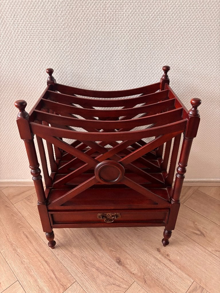 Vintage Canterbury lectuurbak / tijdschriftenbak hout Engels, Ophalen