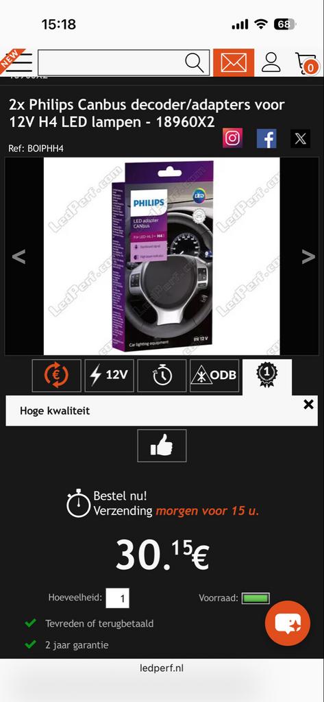 Philips Canbus decoder/adapters H4, Ophalen of Verzenden, Nieuw, Universele onderdelen