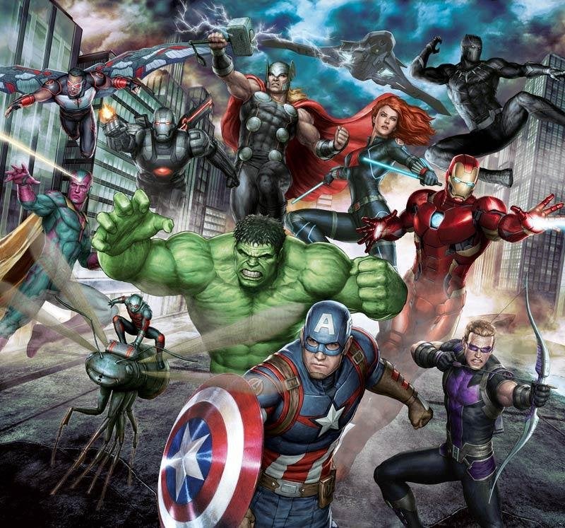 Fotobehang / Behang - Superhelden - Marvel - The Avengers, Fotobehangkoning.nl, Overige patronen, Blauw, Hoogeveen
