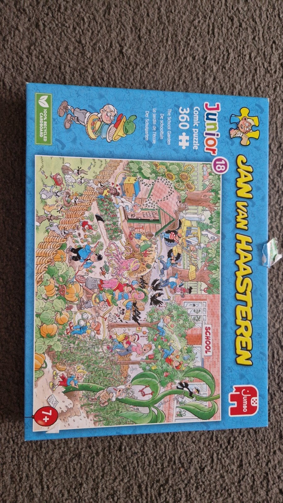 Jan van Haasteren Junior Puzzel  De Schooltuin (360 stukjes), Hobby en Vrije tijd, Denksport en Puzzels, Ophalen of Verzenden