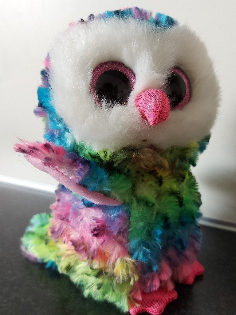 TY Beanie Boo knuffel Owen - Uil-, Ophalen, Overige typen, Zo goed als nieuw, Wasbaar