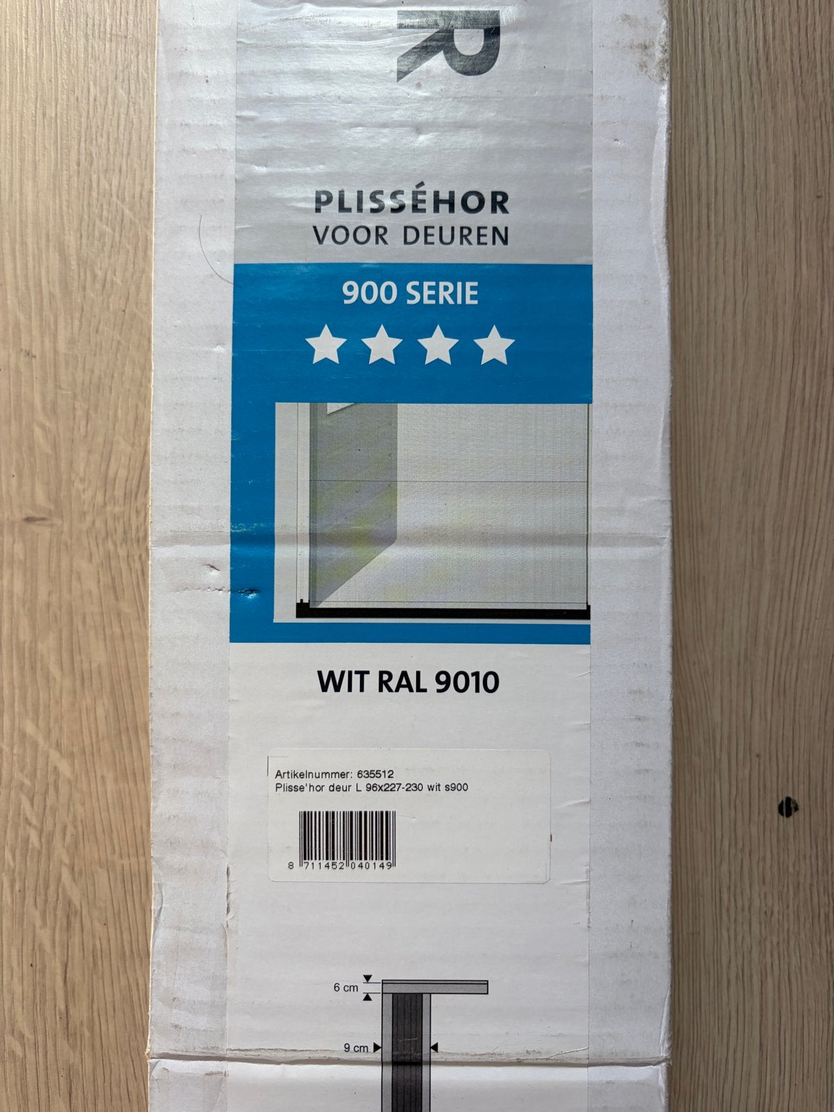 Bruynzeel Plissé Hordeur Wit RAL 9010 - Nieuw met lichte sch, Ophalen, 80 tot 100 cm, 215 cm of meer, Hordeur