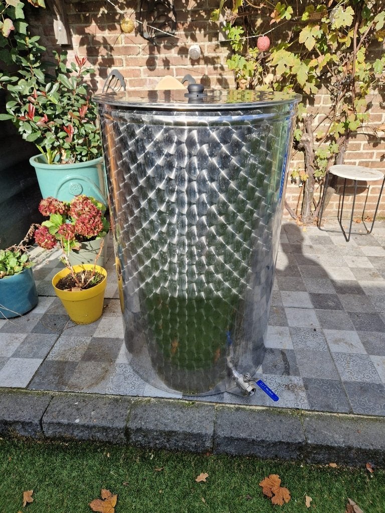 300L RVS (bottel)tank met kraan, Ophalen
