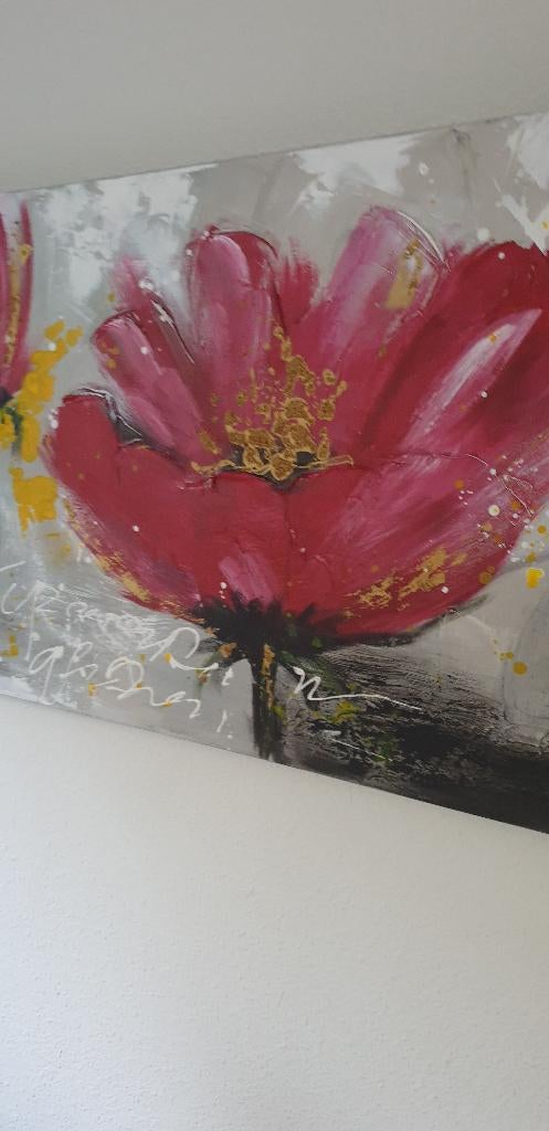 mooi gekleurd klaproos schilderij, Antiek en Kunst, Kunst | Schilderijen | Klassiek, Ophalen