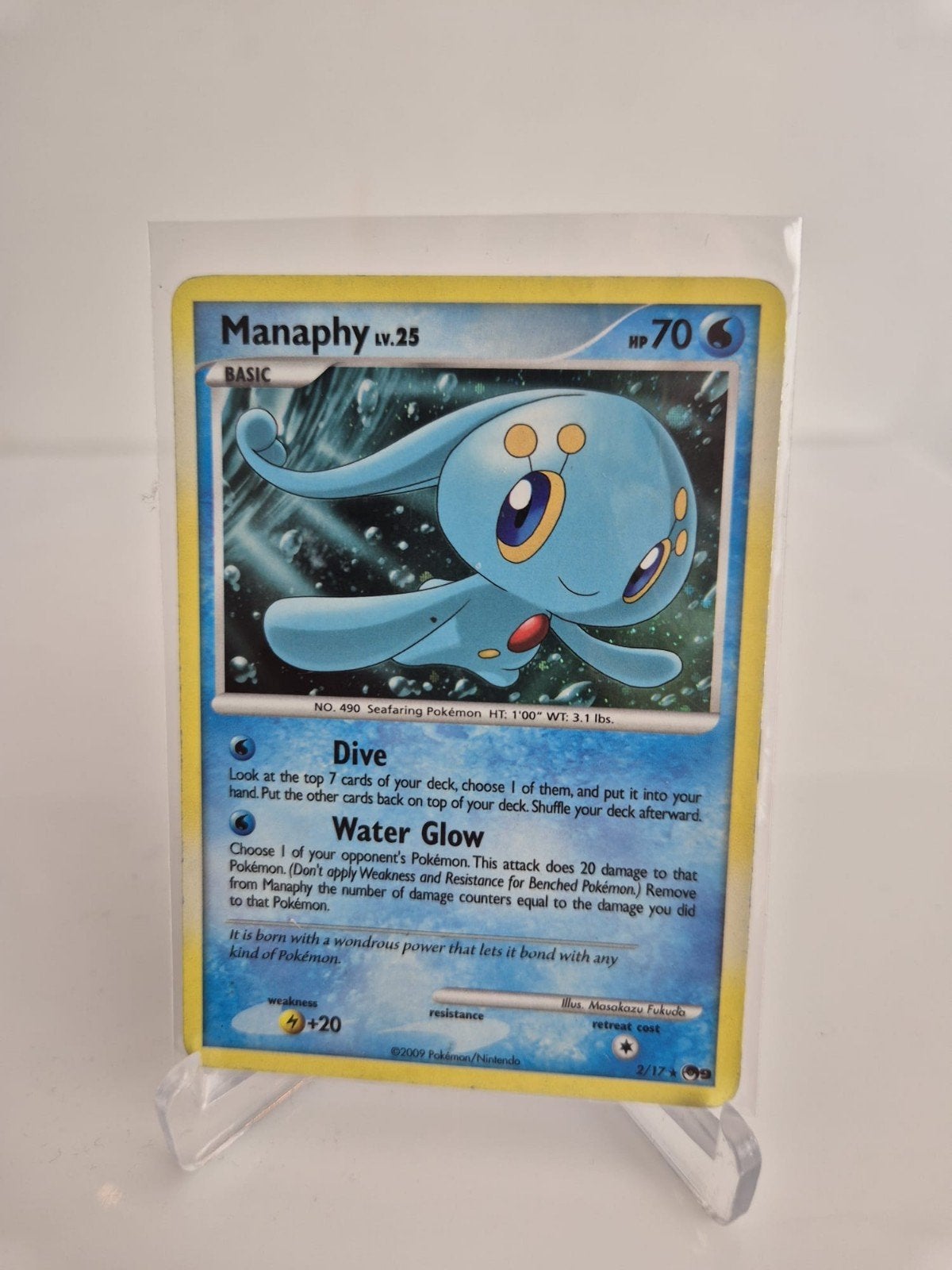 POKEMON KAART; MANAPHY LV.25, 2/17, HOLO, Ophalen of Verzenden, Zo goed als nieuw