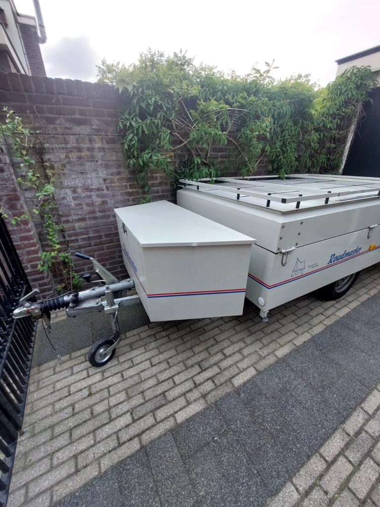 Grote metalen bagagewagen vakantie aanhangwagen, Ophalen