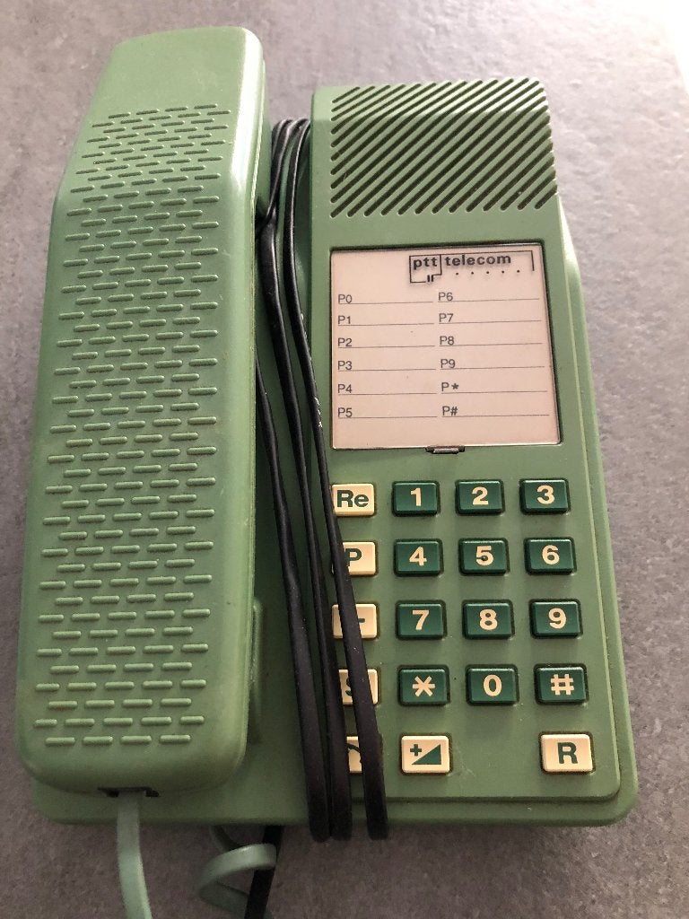 Analoge telefoon jaren 80 in hippe kleur groen, Telecommunicatie, Ophalen of Verzenden, Gebruikt