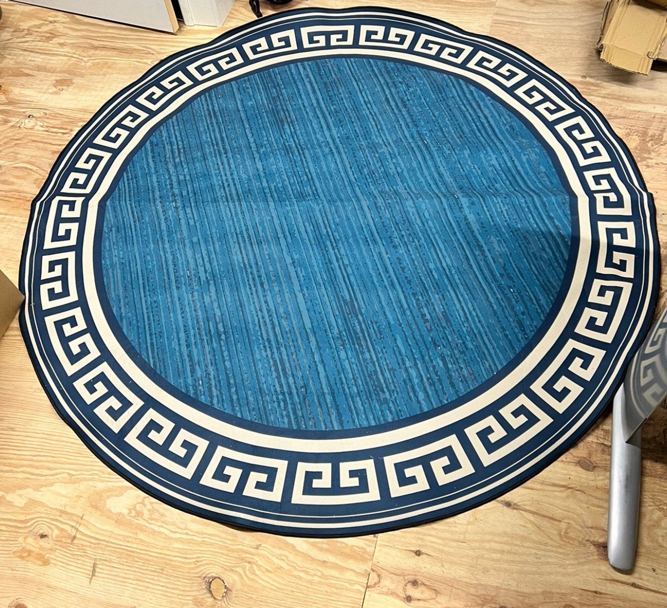 XL rond vloerkleed tapijt 200cm ronde cirkel Chinese stijl, Blauw, Rond, Ophalen of Verzenden, H