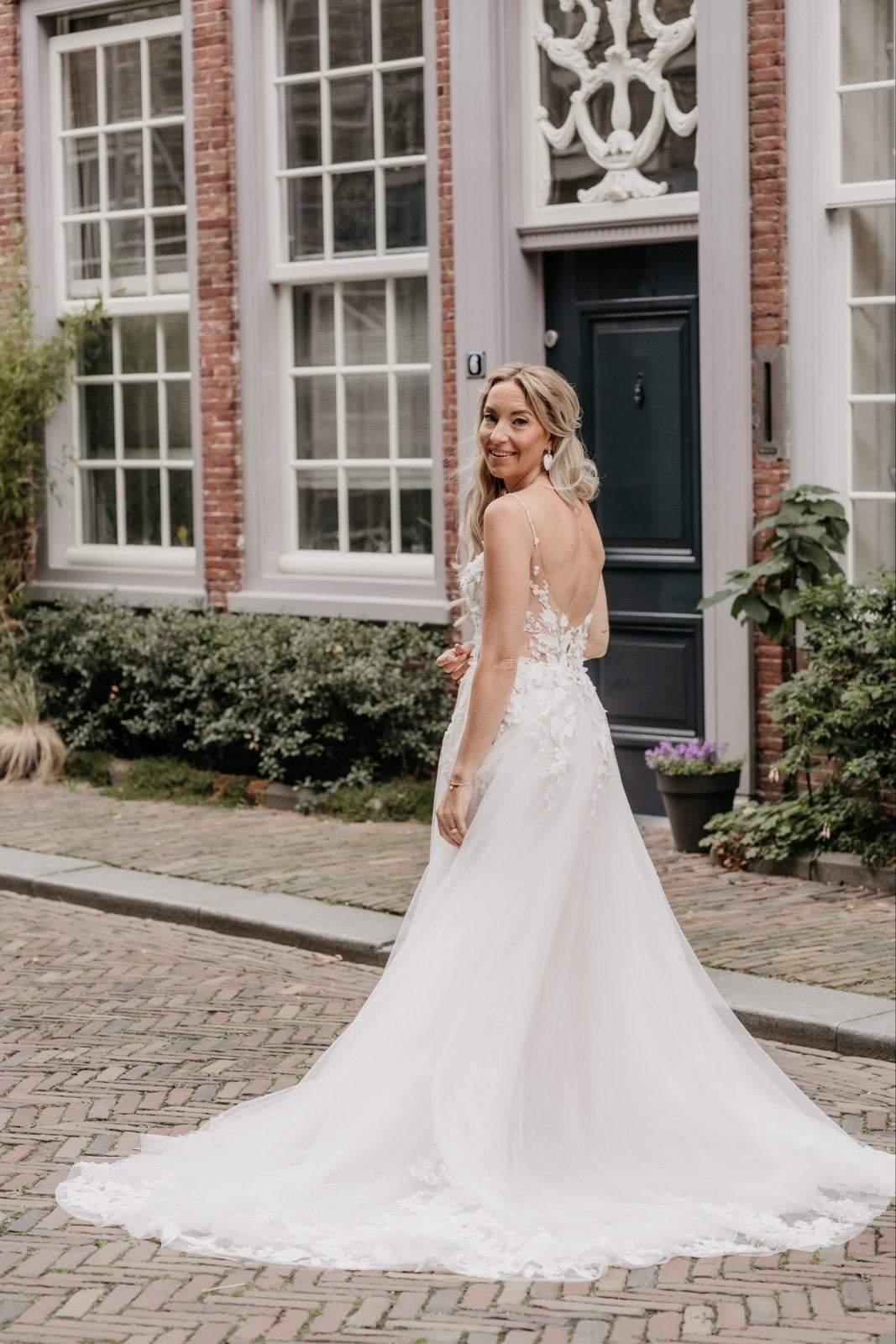 Prachtige schone trouwjurk, maat S/36, 1.65m, Ophalen of Verzenden, Zo goed als nieuw, Wit, Trouwjurk