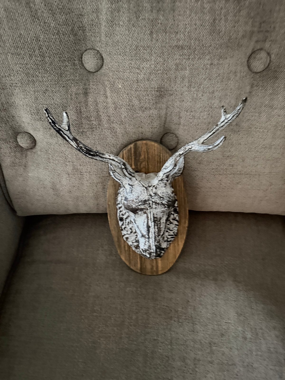 Decoratieve Hertenkop Wanddecoratie, Hout, Gebruikt, Meerkleurig, Ophalen of Verzenden