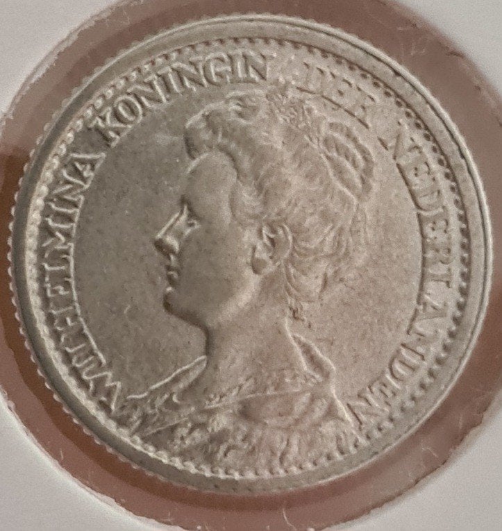 Mooie 25 cent 1919 #2, Postzegels en Munten, Munten | Nederland, Zilver, 25 cent, Ophalen of Verzenden, Koningin Wilhelmina