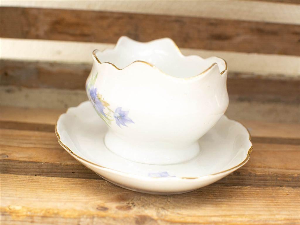 suisse langentmal porseleinen sju/saus schaaltje met vast sc, Gebruikt, Ophalen of Verzenden, Bord(en), Wedgwood