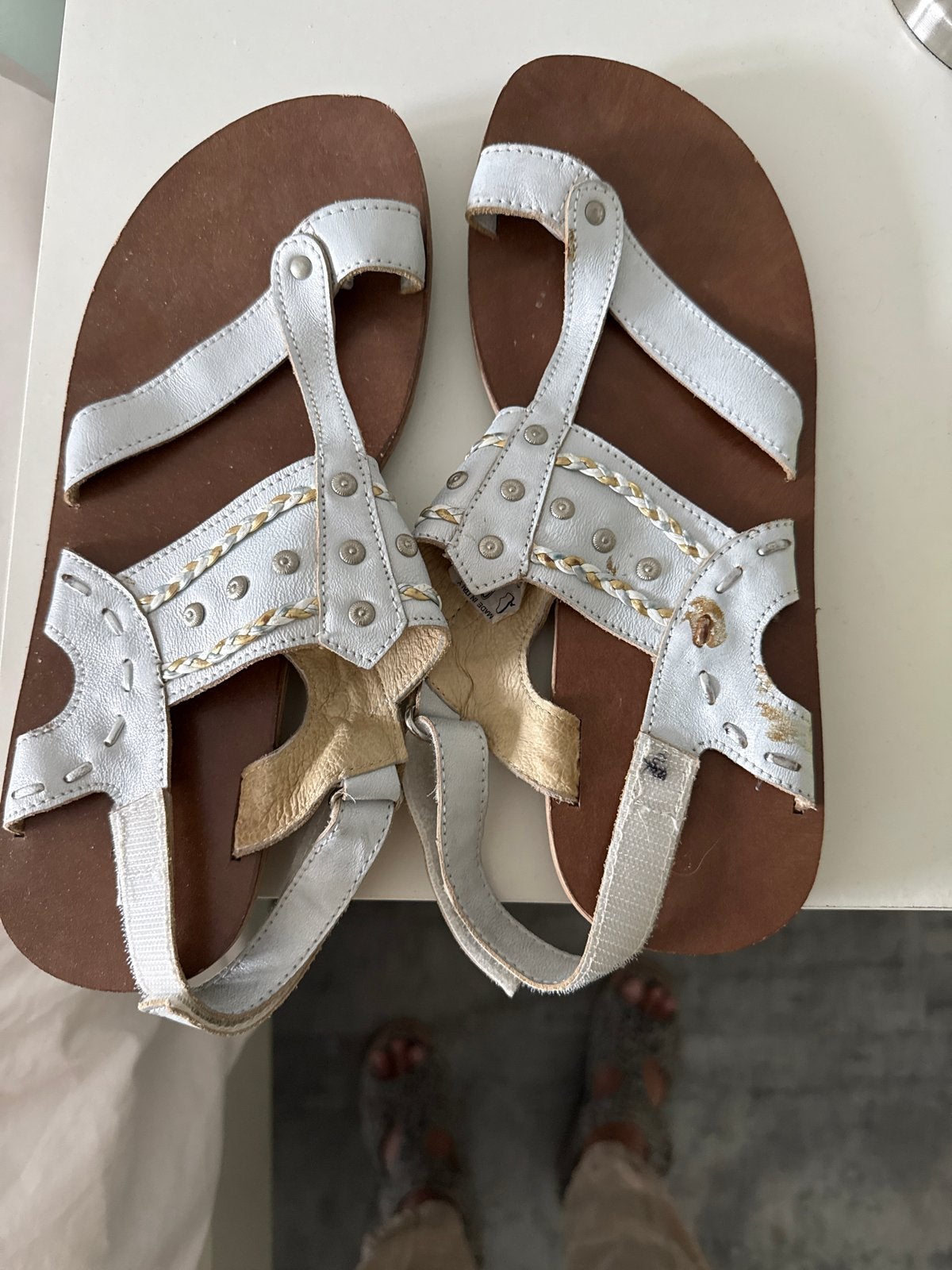 Mikki leren sandalen maat 39, Ophalen of Verzenden, Gedragen, Sandalen of Muiltjes