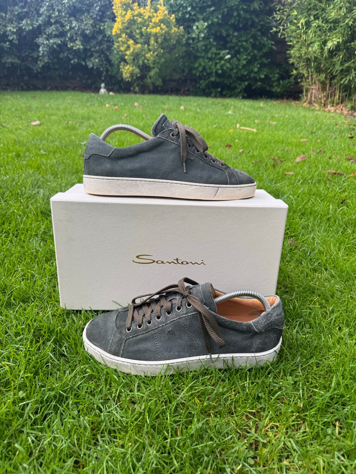 Santoni Gloria sneakers groen UK7/EU41, Ophalen of Verzenden, Zo goed als nieuw, Overige kleuren, Sneakers of Gympen