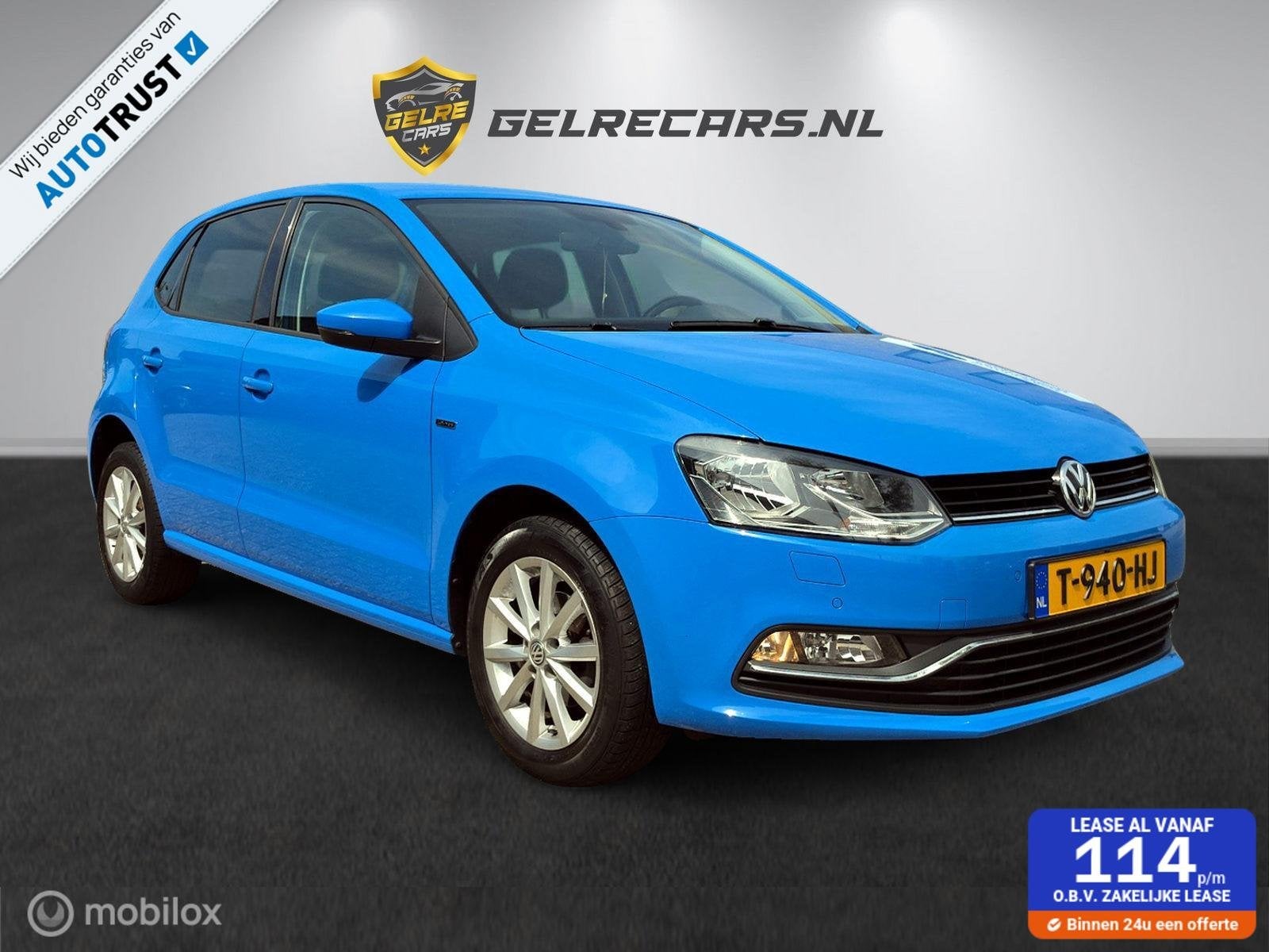 Volkswagen Polo 1.0 BlueMotion LOUNGE TOPSTAAT !, Voorwielaandrijving, Stof, Blauw, Handgeschakeld
