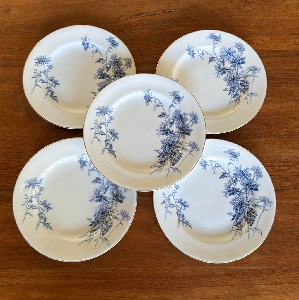 5 antieke Royal Worcester bordjes, Antiek en Kunst, Antiek | Servies los, Ophalen of Verzenden