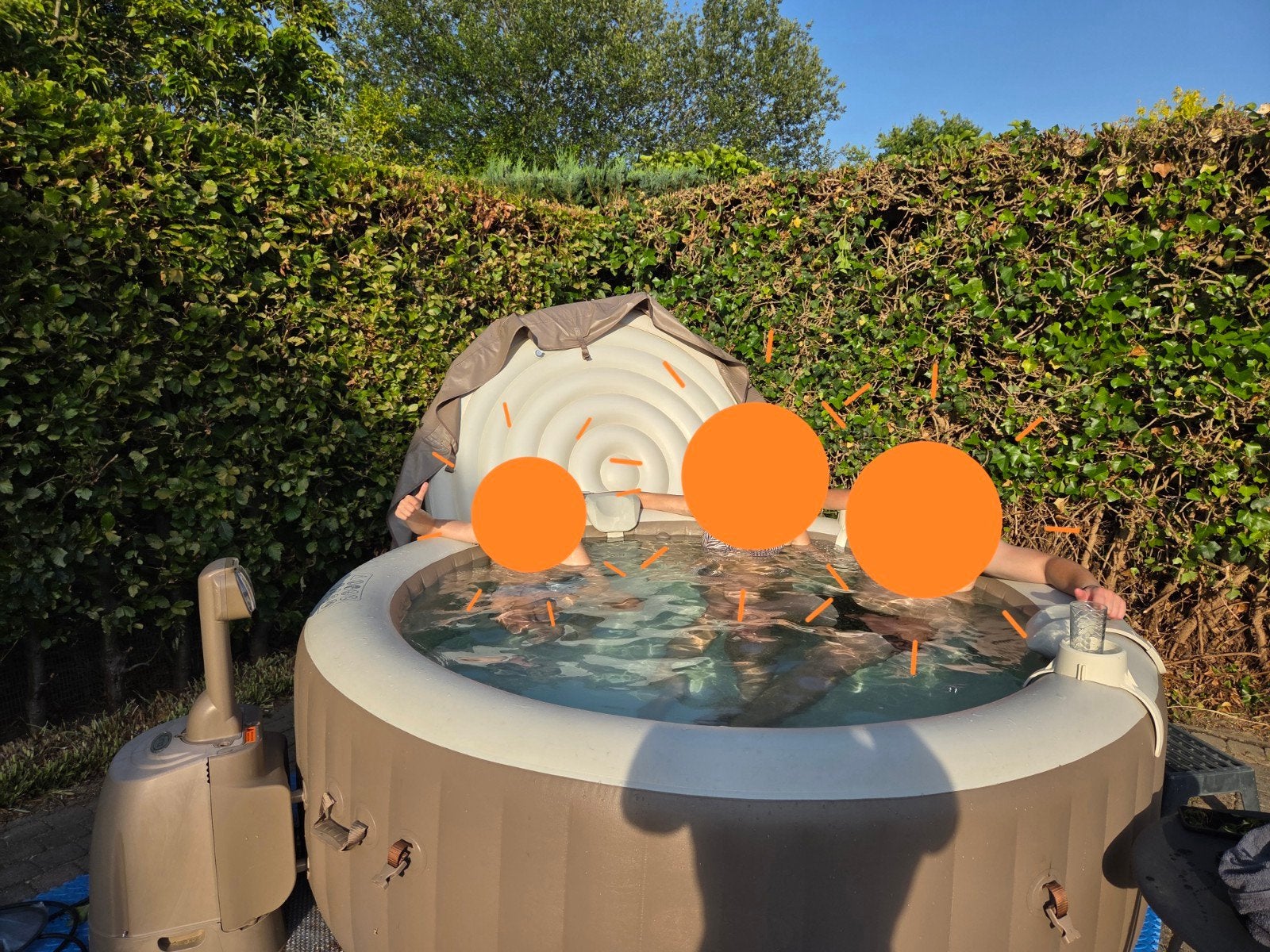 yacuzzi bubbelbad Intex PureSpa compleet met vele extra's, Tuin en Terras, Ophalen, Zo goed als nieuw, Afdekzeil