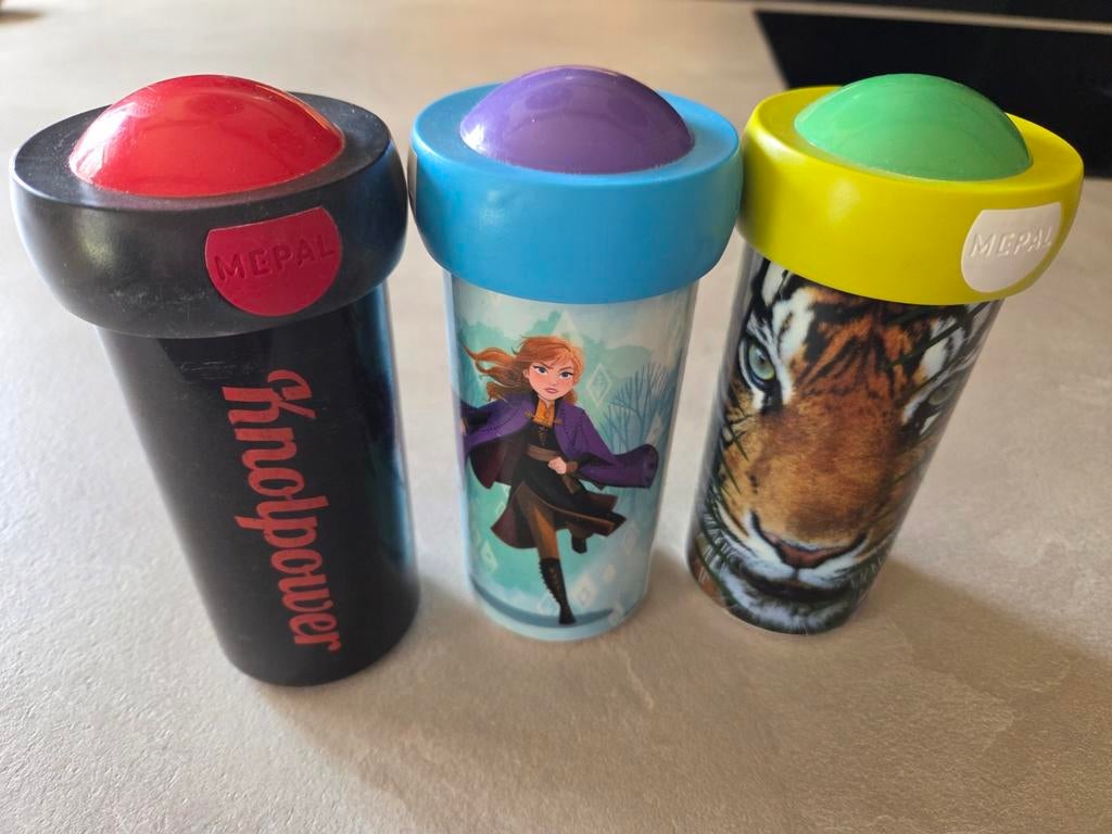 Mepal drinkbekers - Frozen, Tijger, Knolpower, Huis en Inrichting, Ophalen, Gebruikt