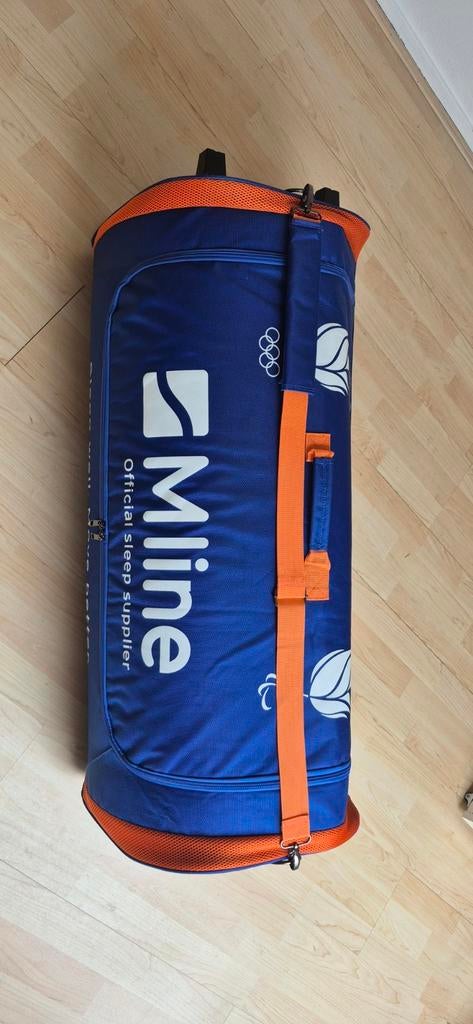 Mline Reistas met Wieltjes - Blauw/Oranje, Wieltjes, 30 cm of meer, Blauw, Minder dan 35 cm