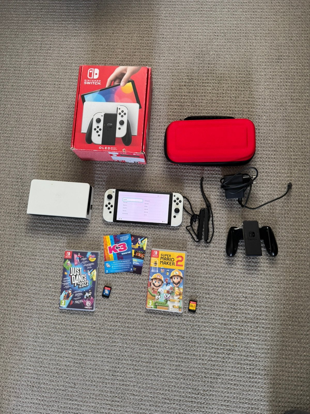Nintendo switch OLED wit + 2 topgames — zeer goede staat, Spelcomputers en Games, Ophalen of Verzenden, Zo goed als nieuw, Switch OLED