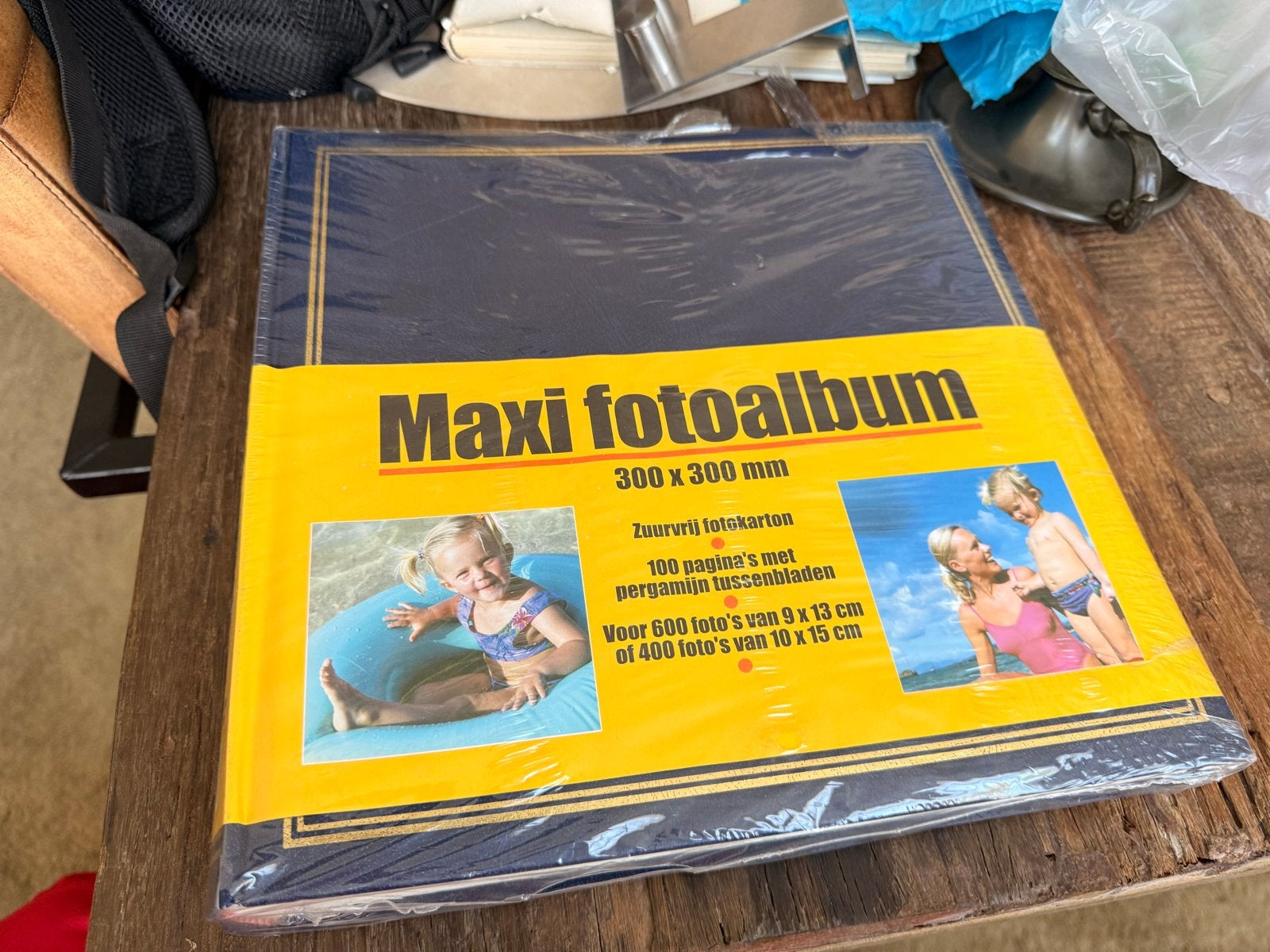 Nieuw Maxi Fotoalbum 300x300mm - 100 pagina's, Blauw, Ophalen of Verzenden, Met pergamijn tussenbladen, Overige merken
