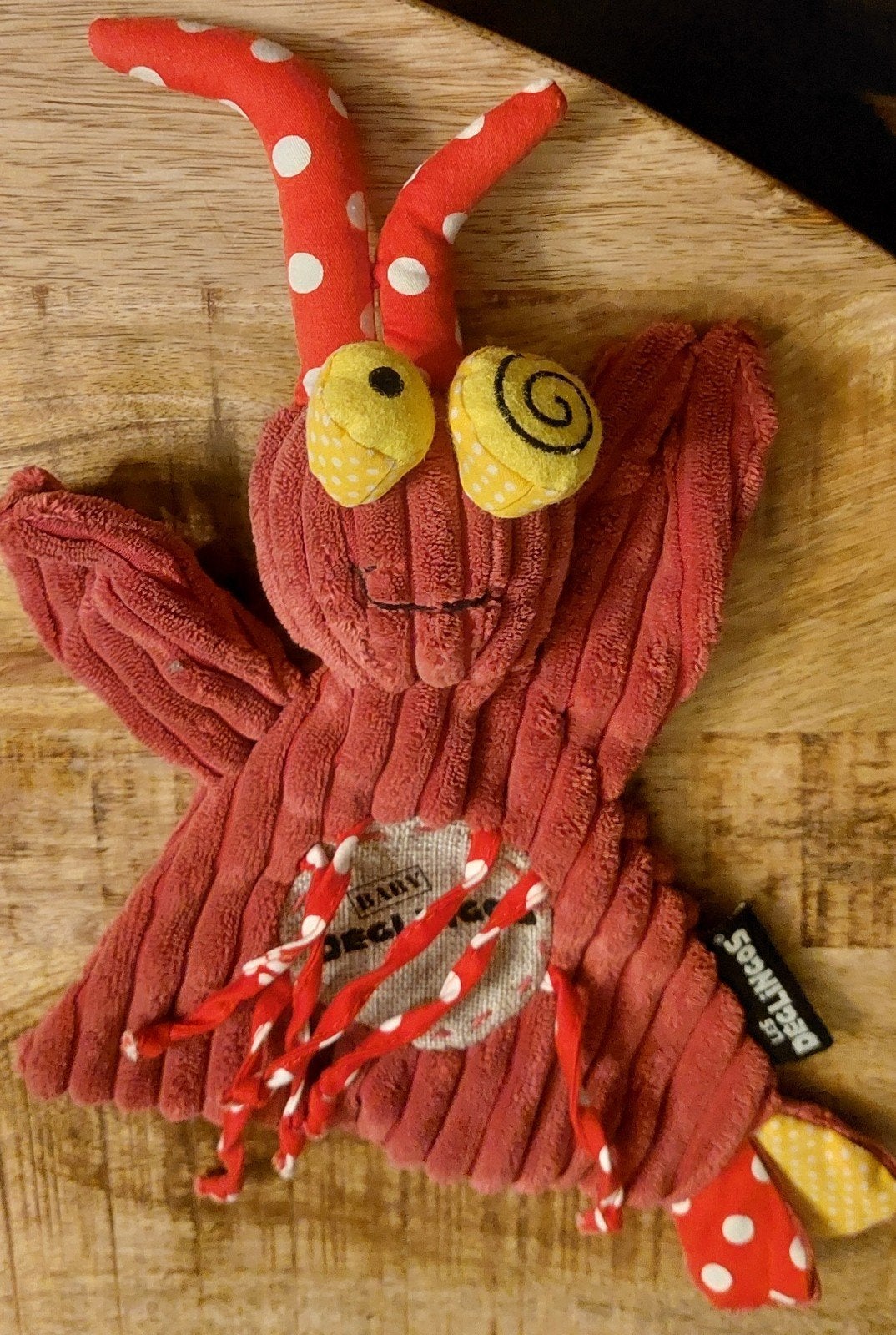 Les Deglingos knuffeldoekje kreeft, Overige merken, Overige karakters, Ophalen of Verzenden, Zo goed als nieuw