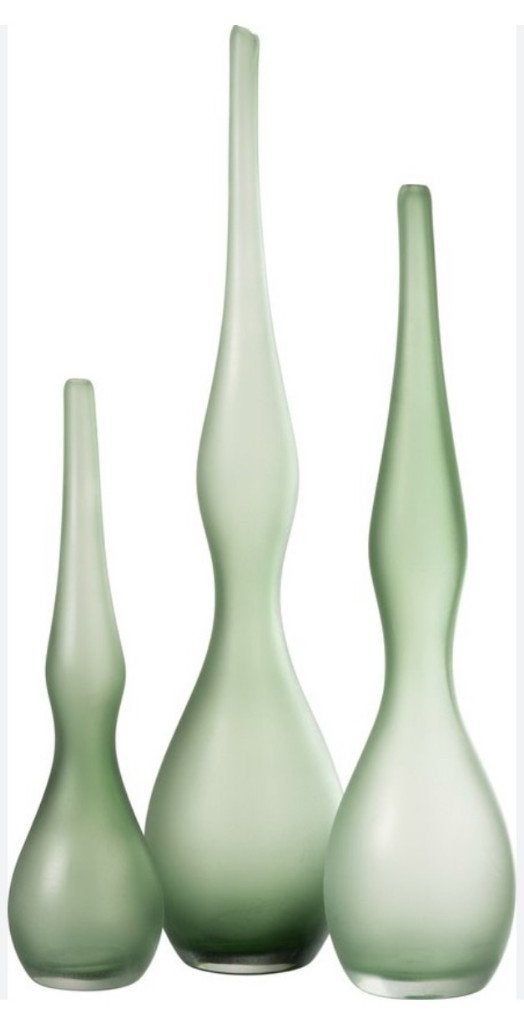 3 moderne, muntgroene, matglazen vazen, siervazen (64 hoog), Huis en Inrichting, Woonaccessoires | Vazen, 50 tot 75 cm, Ophalen of Verzenden