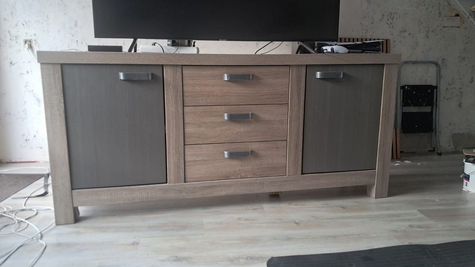 Complete Woonkamerset: Tafels, Stoelen, Dressoir, Lampen, Ophalen, Gebruikt, Vier, Stof