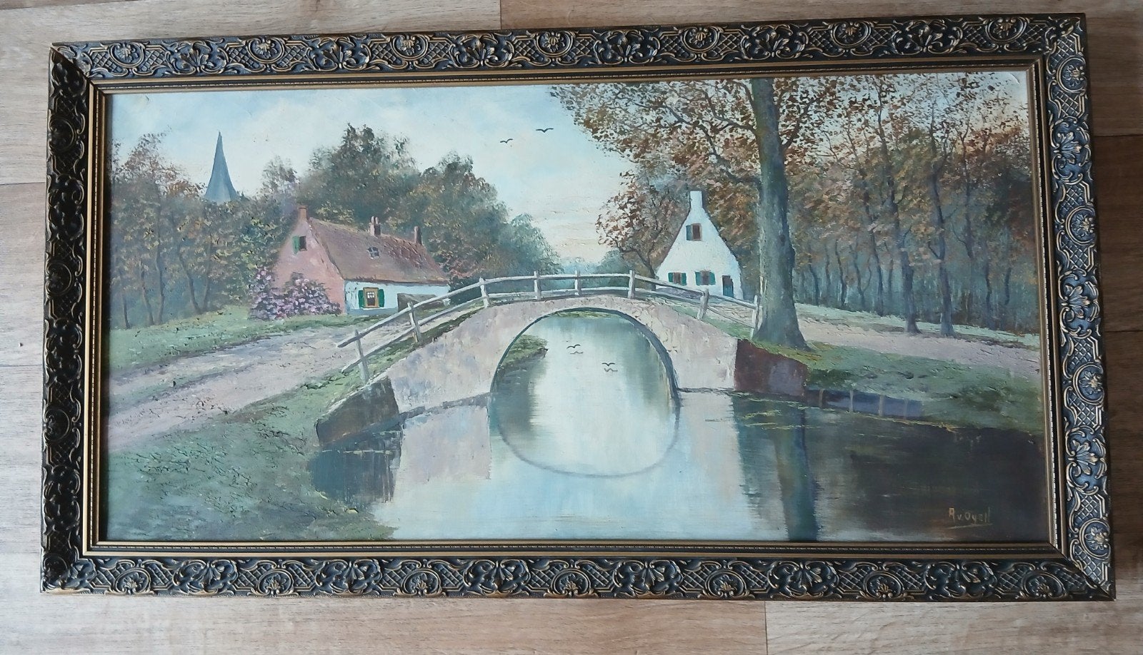 Schilderij  (Landschap), Antiek en Kunst, Ophalen of Verzenden, Landschap