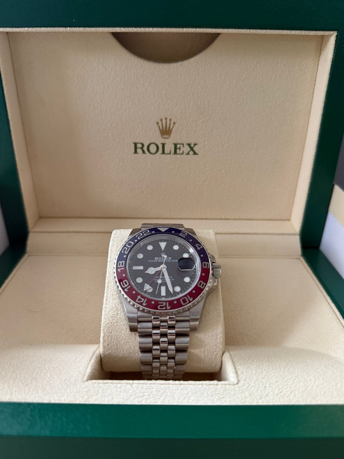 Rolex GMT 2 “Pepsi” 2019 zgan | Full set, Sieraden, Tassen en Uiterlijk, Ophalen, Zo goed als nieuw, Staal, Rolex