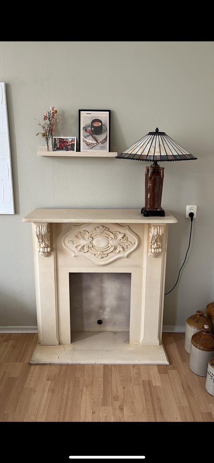 Decoratieve Sierschouw (hout) - Crèmekleurig met Ornamenten, Ophalen, Hout, Gebruikt, Beige