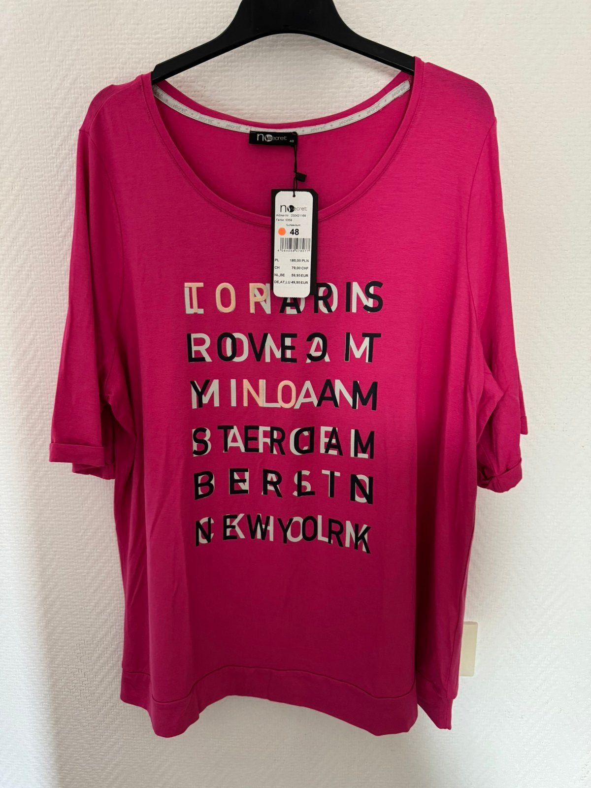 No secret shirt maat 48, Verzenden, Nieuw, Maat 46/48 (XL) of groter, Korte mouw