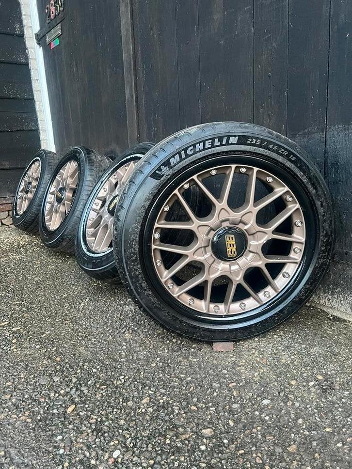 Originele BBS RS VW T3 Multivan 18? Michelin zomer set, 18 inch, Gebruikt, Banden en Velgen, Niet ingevuld