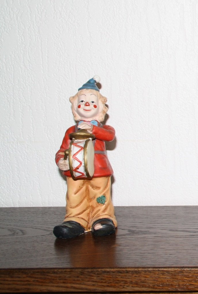Set super leuke clowns beeldjes met muziek instrument., Verzamelen, Beelden en Beeldjes, Ophalen of Verzenden, Zo goed als nieuw