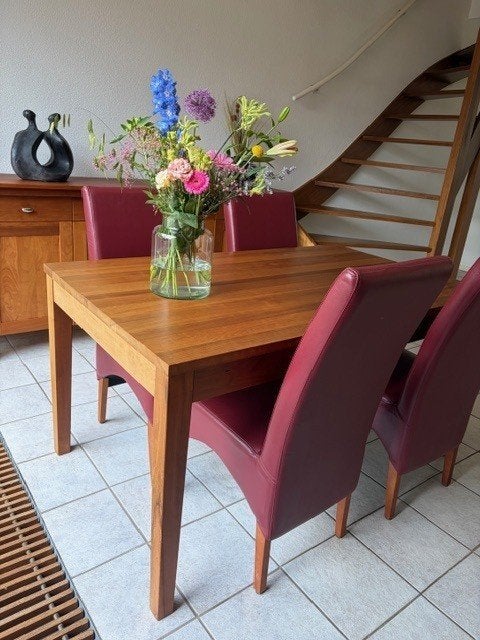 Eettafel kersenhout, Ophalen, Gebruikt, 100 tot 150 cm, 50 tot 100 cm