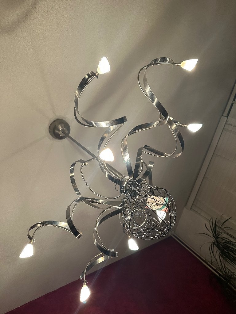 Italiaans design hanglamp rvs, Ophalen, Zo goed als nieuw
