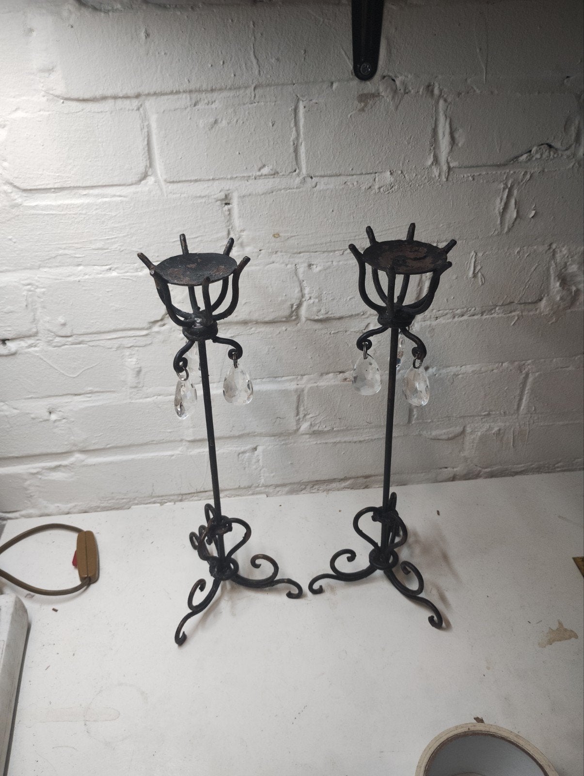 Decoratieve kandelaars, 35 cm hoog, in elke kleur te verven, Antiek en Kunst, Antiek | Kandelaars, Ophalen of Verzenden, Overige materialen