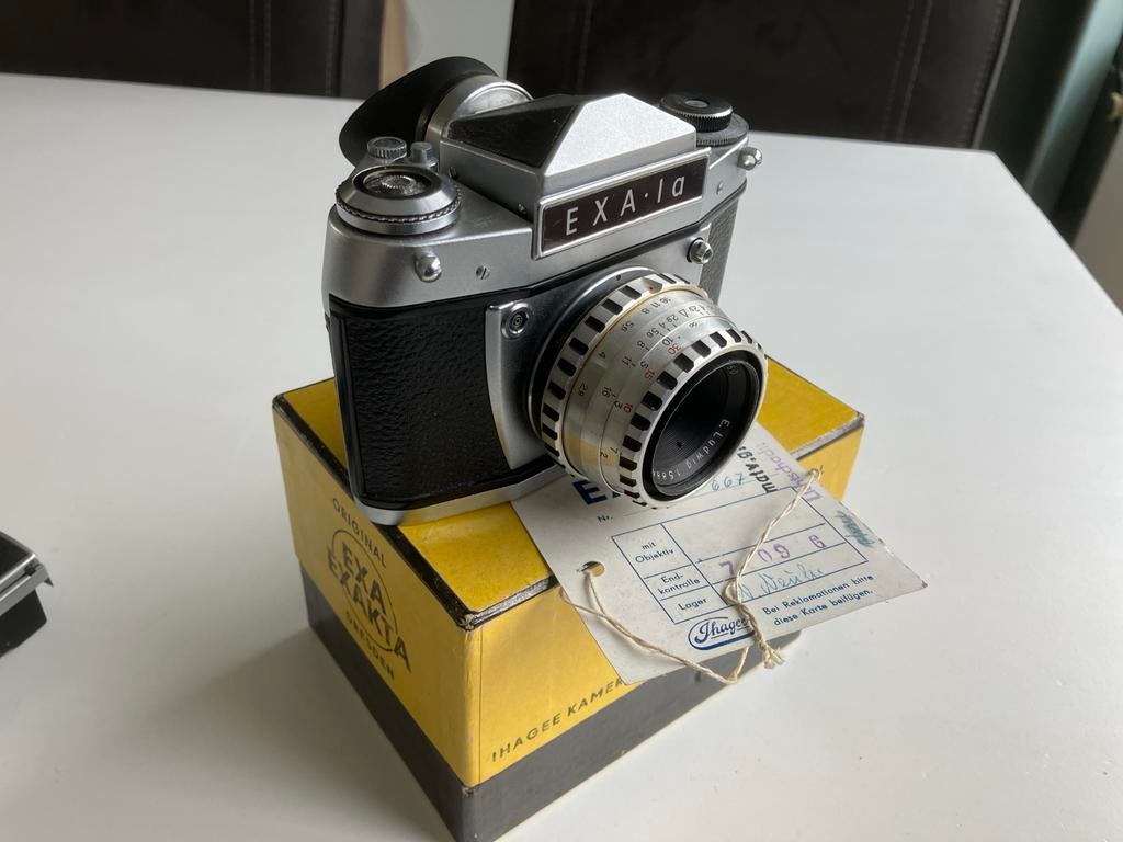 Exa 1a Kleinbeeld Camera met E. Ludwig 2.8/50mm objectief, Audio, Tv en Foto, Fotocamera's Analoog, Ophalen of Verzenden, Gebruikt